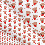 TEDDY BEAR HUGS CANVAS LUX PREMIUM PRINTED FABRIC- 3 SIZES