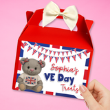 UNION JACK TSHIRT TEDDY GIRL VE DAY | TREAT BOX LABELS