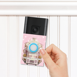 DOORBELL STICKER - RING 2ND GEN- PINK NORTH POLE EXPRESS- UV DECAL
