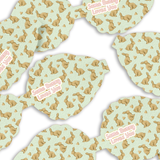 SOME BUNNY LOVES ME GREEN & GOLD BUNNY 3.5” | PRE CUT DIY HAIR BOW LOOPS