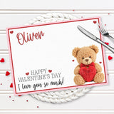 VALENTINES- LOVED UP BEAR- PREMIUM LEATHERETTE PLACEMAT