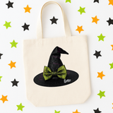 CUSTOM DTF TRANSFER | GREEN BOW GLITTER WITCH HAT
