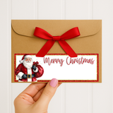 RED SANTA MERRY CHRISTMAS ENVELOPE LABELS- UV DECAL