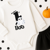 CUSTOM DTF TRANSFER | PERSONALISED 1ST BOO BOW GHOST- BLACK
