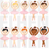 DTF TRANSFER - DANCE BAGS- PINK BALLERINAS