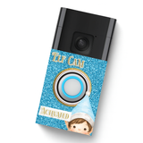DOORBELL STICKER - RING 2ND GEN- CUTE BLUE GLITTER ELF CAM- DECAL