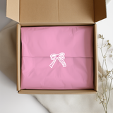 PRETTY CUSTOM CUT PINK BOW SOLVENT STICKER- GLOSSY OR MATTE