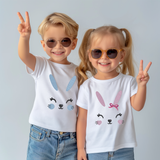 DTF TRANSFER - CUTE BUNNY FACE EMBROIDERY EFFECT