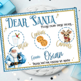 BLUE DEAR SANTA CHRISTMAS EVE MAT | FAUX LEATHER PLACEMATS