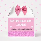 CUSTOM TREAT BOX STICKERS- SOLVENT OR UV PRINTED