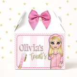 MAKE UP DOLLY PRINTED TREAT BOX LABELS- SOLVENT DECAL