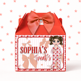 BOW-MAS CUTE PJ'S DOLLY PRINTED TREAT BOX LABELS- SOLVENT DECAL