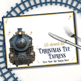 NAVY NORTH POLE EXPRESS TRAIN- XMAS EVE PREMIUM LEATHERETTE PLACEMATS