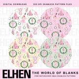 PINK NUTCRACKER XMAS SEAMLESS PATTERN SET