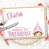 PINK MAGICAL ELF BREAKFAST MAT | PREMIUM LEATHERETTE PLACEMATS
