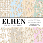 NEUTRAL BUNNY SEAMLESS PATTERN SET - Eliza Henri