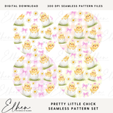 PRETTY LITTLE CHICK SEAMLESS PATTERN SET