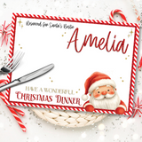 CUTE RED SANTA MAT PREMIUM LEATHERETTE PLACEMATS
