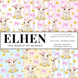 LITTLE BOW LAMB SEAMLESS PATTERN SET