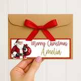 RED SANTA MERRY CHRISTMAS ENVELOPE LABELS- UV DECAL