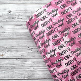 Daddy’s Girl Pink Camo Premium Faux Leather Fabric Sheets