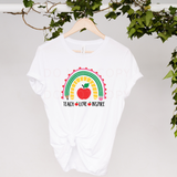 Teach Love Inspire Rainbow HTV Full Colour Iron on T Shirt Transfers