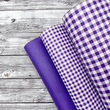 Purple Gingham Core Faux Leather Trio