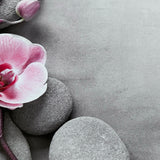 Orchard Pink & Grey Spa Stones Floral Wooden Canvas Photography Background