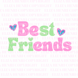 Best Friends Clipart, Best Friend T shirt And Bow design SVG PNG JPG- Digital Download