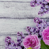 Lilac & Pink Rose Floral Wooden Canvas Photography Background