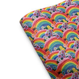 Embroidered Rainbow Waves Premium Faux Leather Fabric Sheets