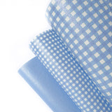 Light Blue Gingham Core Faux Leather Trio