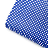 Royal Blue Gingham Mini Premium Faux Leather Fabric