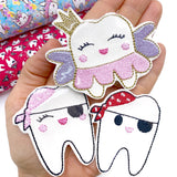 Embroidered Tooth Fairy Tooth/Coin Pocket Pouch