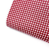 Red Gingham Mini Premium Faux Leather Fabric