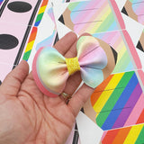 Rainbow Pencil Pinch Bow DIY Cutout Faux Leather Fabric Sheet