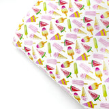 Fruity Lolly Ice Premium Faux Leather Fabric Sheets