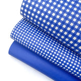 Royal Blue Gingham Core Faux Leather Trio