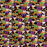 Kawaii halloween Cuties Canvas Lux Premium Printed Fabric- 3 Sizes