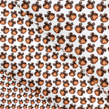 Leopard Bow Pumpkin Canvas Lux Premium Printed Fabric- 3 Sizes