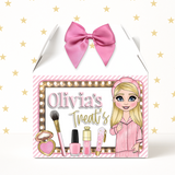 HOLLYWOOD MIRROR MAKE UP DOLLY PRINTED TREAT BOX LABELS- SOLVENT DECAL
