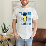 Lightning Bolt Blue Teacher DTF Full Colour Transfers