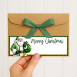 GREEN SANTA MERRY CHRISTMAS ENVELOPE LABELS- UV DECAL