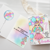 Unicorn Birthday Dolly- Premium Personalised Birthday Cards