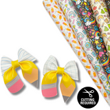 Pencil Party Pinch Bows Faux Leather DIY Cut Out Fabric Sheet Kit