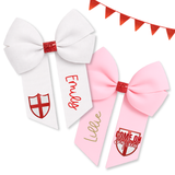DTF MINI BOW TRANSFERS- PERSONALISED BOW NAMES & ENGLAND SHIELDS