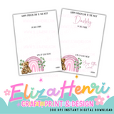 Pink Fathers Day Teddy Rainbow Chocolate In the Entire Galaxy Board Digital Download