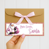 PINK LOVE FROM SANTA MERRY CHRISTMAS ENVELOPE LABELS- UV DECAL