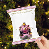DIY TREAT PACKET- PINK NORTH POLE EXPRESS TRAIN TREATS