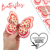 RED NOSE TEDDY BUTTERFLIES | DIY CUT OUT FAUX LEATHER FABRIC SHEETS